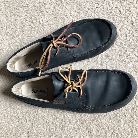 Olukai Mano Leather Boat Shoes - Picture 6 of 7